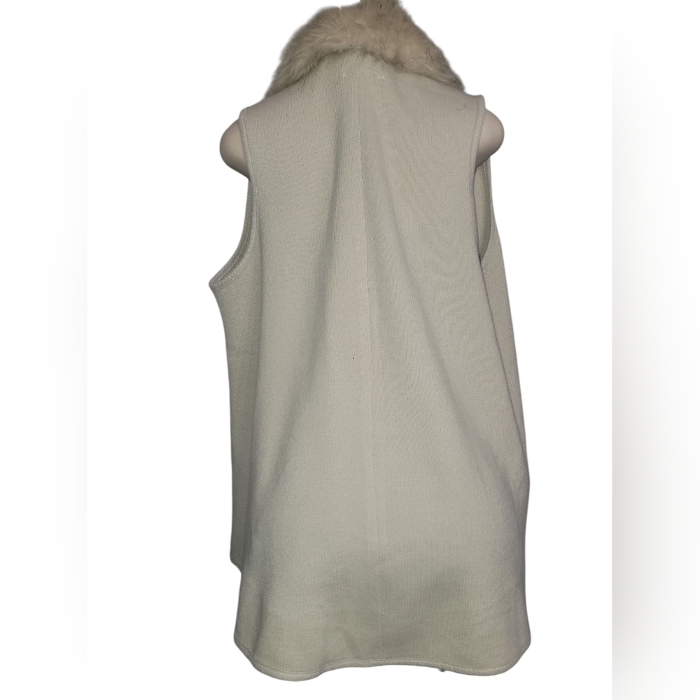 Ann Taylor Factory Cream Cape with Faux Fur Trim - Picture 4 of 8